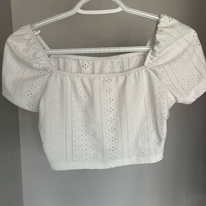 White Eyelet Women's Top